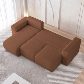 Masseno Narożnik RINOVA z funkcją spania i pojemnikiem na pościel Narozniki L, Rozkładana sofa - Miedziany, QUELLE 54