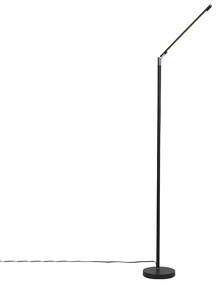 Nowoczesna lampa stojąca czarna w komplecie z diodą LED i ściemniaczem dotykowym - Berdien Nowoczesny Oswietlenie wewnetrzne