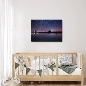 Obraz na szkle - nocne niebo z gwiazdami (70x50 cm)