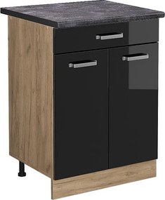Szafka dolna do kuchni czarny wysoki połysk 60x60x81.6 r-line