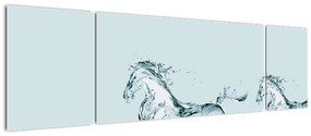 Obraz - Konie z kropli wody (170x50 cm)