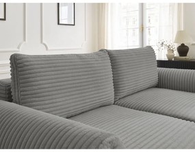 Ciemnoszara sztruksowa rozkładana sofa 257 cm Lucien – Bobochic Paris