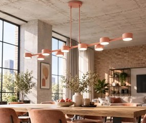 Megara 8 Corall – długa lampa wisząca do wnętrz w stylu loft
