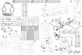 Kuchenna szafka uniwersalna modułowa wysoka BELLA DU-60/214 antracyt mat