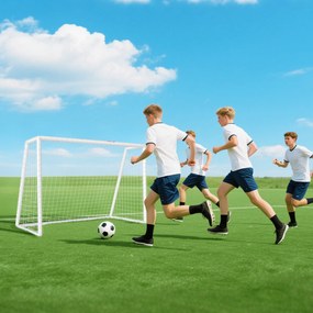 SPORTNOW Bramka piłkarska, wytrzymała siatka, rama z tworzywa sztucznego, kołki, 180L x 92B x 124H cm, Biały