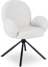 Krzesło Tapicerowane Obrotowe do Salonu MUSSO Szare Nowoczesne