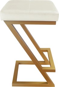 Hoker ZETA krzesło barowe tkanina Welur podstawa metalowa LOFT : Kolor Stelaża - Złoty, Kolor tkaniny - VELVET - MG50