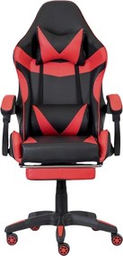 Fotel gamingowy z podnóżkiem Raxor, kolor czarno-czerwony