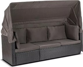 Zestaw mebli ogrodowych Evora technorattan sofa z daszkiem + 2 fotele