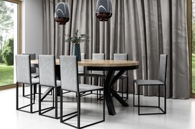 Okrągły stół rozkładany industrialny Narvic 100-176 cm