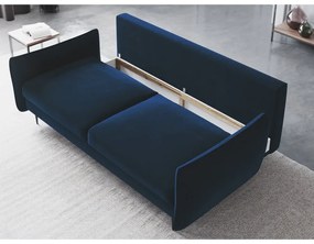 Ciemnoniebieska sofa rozkładana ze schowkiem Cosmopolitan Design Vermont