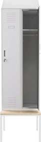 Szatnia z ławeczką i daszkiem Kacper II PRO 60x85x229,5 cm, szary