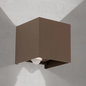 Orion- LED zewnętrzna lampa ścienna z czujnikiem CUBE-S LED/13W/230V IP54 brązowa