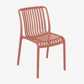 Zestaw 4 Składanych Krzeseł Ogrodowych Wendell Z Polipropylenu Terracota - Sklum