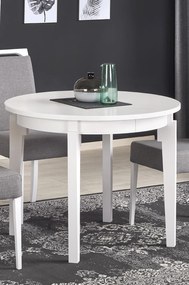 Okrągły stół do jadalni z funkcją rozkładania Sorbus biały