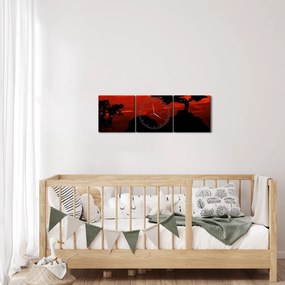 Obraz - Zachód słońca (z zegarem) (90x30 cm)