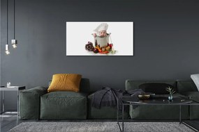 Obraz drukowany na płótnie Dziecko bawiące się w Kuchni