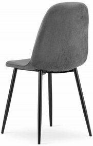 PROMOCJA Ciemnoszare krzesło aksamitne COMO z czarnymi nogami II jakość