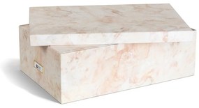 Beżowe kartonowe pojemniki dekoracyjne z pokrywką zestaw 3 szt. 31x47x15,5 cm Inge Paper Laminate – Bigso