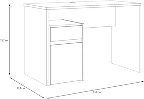 Biurko z szafką Modultrick 111-M961 białe 110 cm