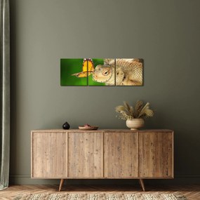 Obraz - Jaszczurka (z zegarem) (90x30 cm)