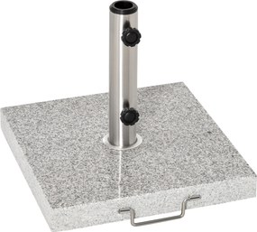 Outsunny Podstawa Parasola Ogrodowego Marmurowa Stabilna Elegancka 40x40x36cm Odporna na Warunki Pogodowe Szara | Aosom PL