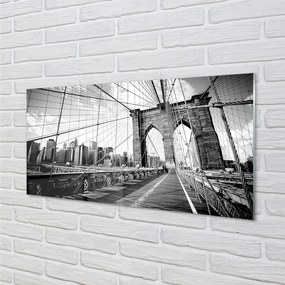 Panel szklany do Kuchni Most na Tle Wieżowców