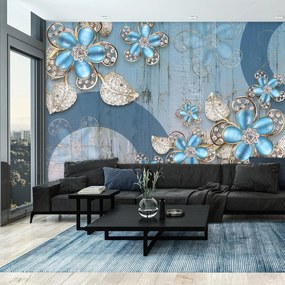 Fototapeta - Niebieskie kwiaty (196x136 cm)