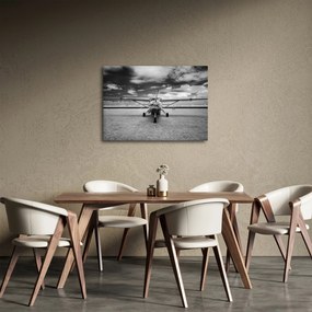 Obraz - Samolot czarno-biały (70x50 cm)