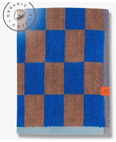 Niebiesko-brązowy ręcznik kąpielowy z bawełny organicznej 70x133 cm Retro – Mette Ditmer Denmark