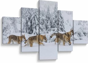 Obraz - Wilki w górach (125x70 cm)