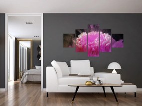 Obraz kwiatu w różowym dymie (125x70 cm)