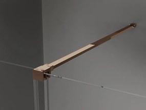 Mexen Velar ścianka prysznicowa rozsuwana Walk-in 150 x 200 cm, szron 8 mm, różowe złoto - 871-150-000-33-60