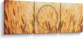 Obraz - pole z ziarnami (z zegarem) (90x30 cm)