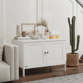 PawHut Szafka na kuwetę dla kota z drzwiami, przegrodą dla dużych kotów 80 x 51 x 54 cm, Biały