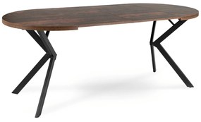 Stół Okrągły Rozkładany LUGO 90-190 cm Dąb Rustykalny/Czarny Loft