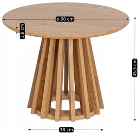 Stolik Kawowy HARPER 60 cm Dąb Nowoczesny Loft