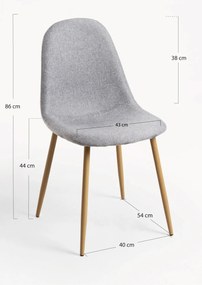 Zestaw 4 Krzese Teok Tkanina