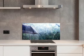 Szklany Panel Deszcz na tle Parasola