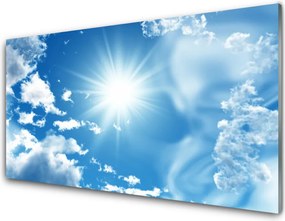 Szkło Ozdobne do Kuchni Błękitne Niebo z Obłokami