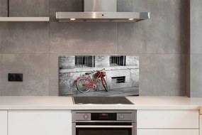 Szklany Panel Retro Rower z Koszykiem