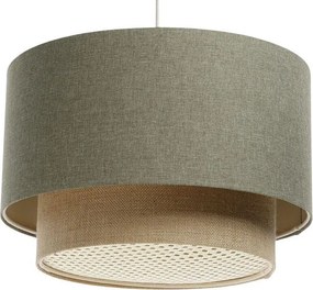 Lampa wisząca ERUTAN DOUBLE RATTAN 40 zielona/beżowa