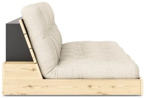 Szarobeżowa lniana rozkładana sofa 196 cm Base – Karup Design