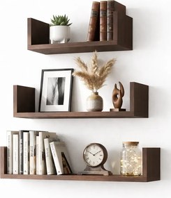 Komplet 3 półek ściennych w kolorze wenge B1-H99