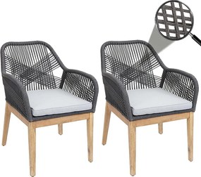 Krzesło ogrodowe MCW-H56b (zestaw 2 sztuk),  ciemnoszary Poduszki jasnoszary