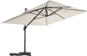 Aluminiowy parasol ogrodowy Sky 4" offset - 3 x 4 m - Ecru