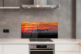 Panel nad Blat Kuchenny Samolot w Chmurach o Zachodzie