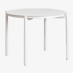 Okrągły Stół Ogrodowy Ø110 Cm Z Aluminium Elton Lodowata Biel - Sklum