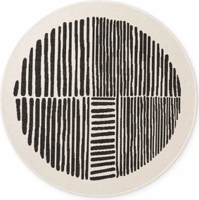 Czarno-kremowy okrągły dywan odpowiedni na zewnątrz ø 200 cm Haringey Bounds – Ted Baker