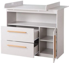 Jasnoszara komoda dziecięca z przewijakiem 107x98x75 cm Lea – Roba
